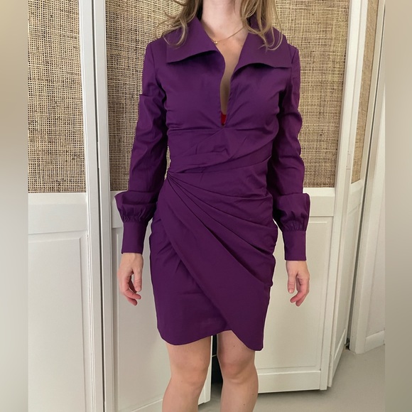 NEW La Perla purple sophisticated shirt dress US 2 - Picture 3 of 9